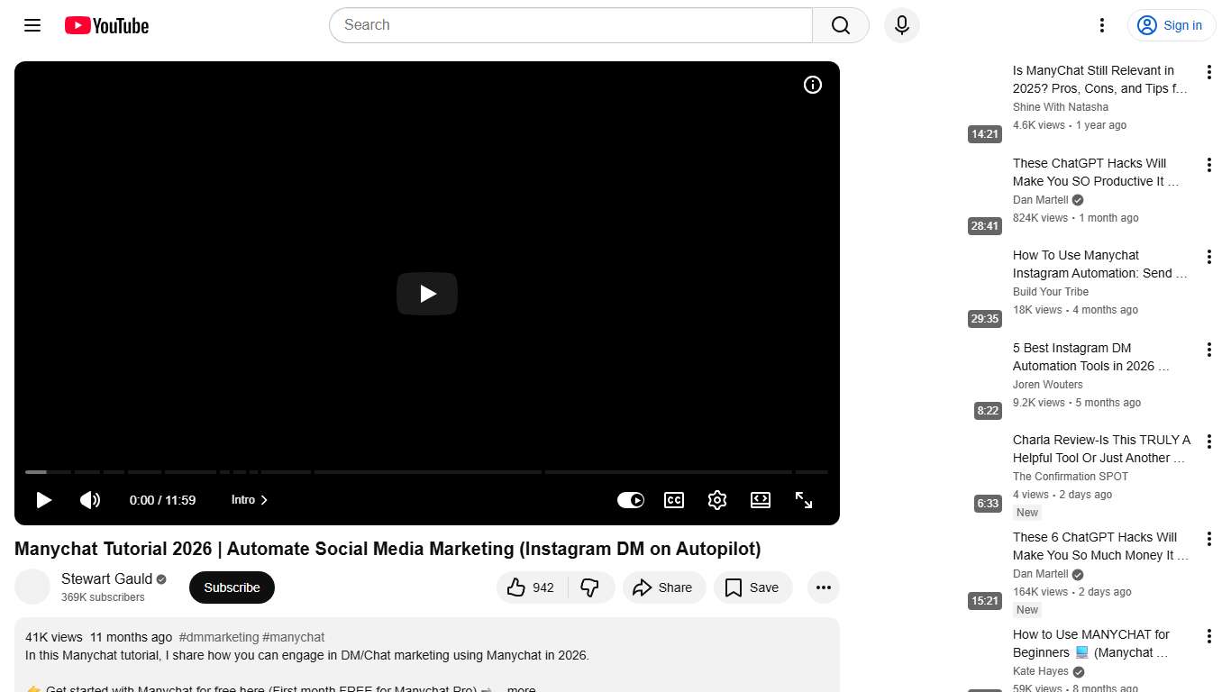 Manychat Tutorial 2026 Automate Social Media Marketing (Instagram DM on Autopilot) - YouTube