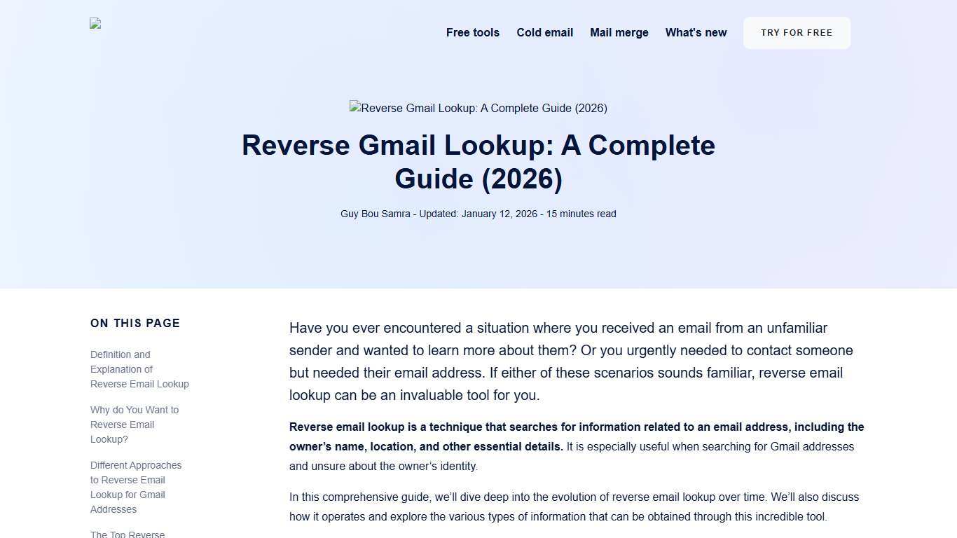 Reverse Gmail Lookup: A Complete Guide (2026)